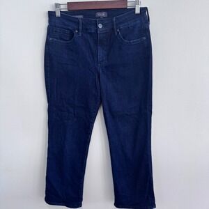 NYDJ Marilyn Straight Jeans Dark Wash Lift Tuck Technology Womens Size 6